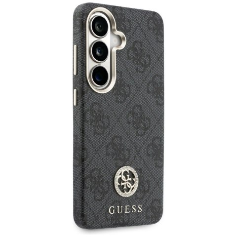 Etui Guess 4G Rhinestone Round Logo MagSafe na Samsung Galaxy S26 - czarne