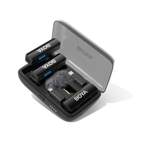 Mikrofony BOYA BOYALINK V2.0 bezprzewodowe 2.4GHZ USB-C - czarne