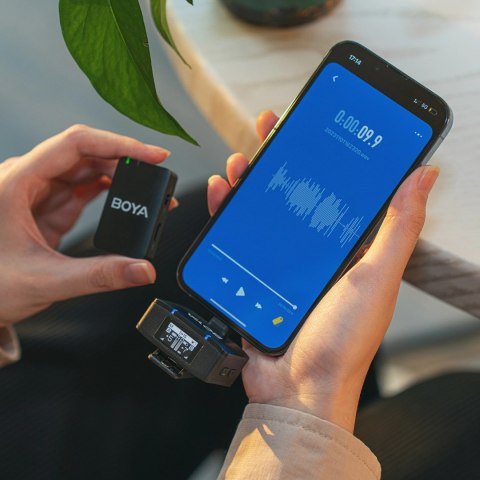 Mikrofony BOYA BOYAMIC 2-02 bezprzewodowe 2.4 GHz USB-C - czarne
