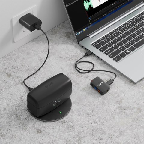 Mikrofony BOYA BOYAMIC 2-02 bezprzewodowe 2.4 GHz USB-C - czarne