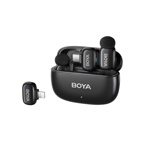 Mikrofony BOYA mini 2-01 bezprzewodowe 2.4GHz USB-C - czarne