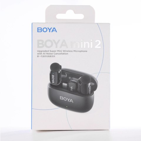 Mikrofony BOYA mini 2-01 bezprzewodowe 2.4GHz USB-C - czarne