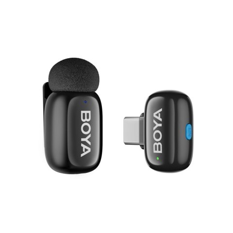 Mikrofony BOYA mini 2-02 bezprzewodowe 2.4GHz USB-C - czarne