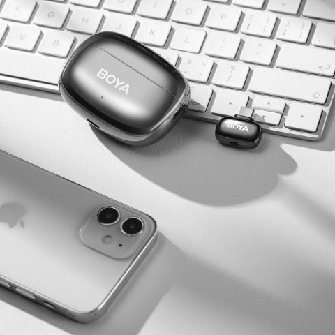 Mikrofony BOYA mini 2-02 bezprzewodowe 2.4GHz USB-C - czarne