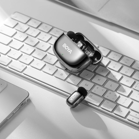 Mikrofony BOYA mini 2-02 bezprzewodowe 2.4GHz USB-C - czarne