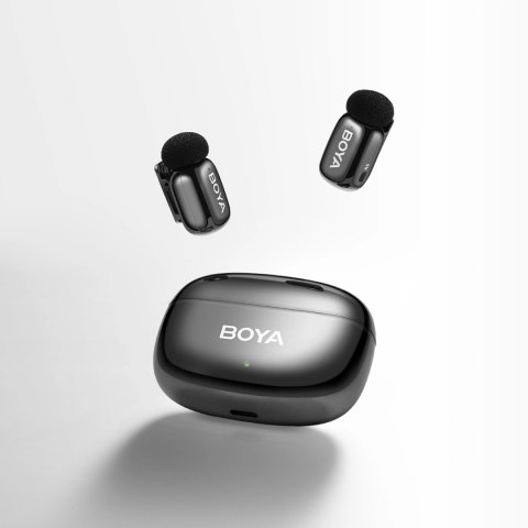 Mikrofony BOYA mini 2-02 bezprzewodowe 2.4GHz USB-C - czarne