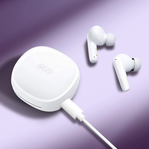Słuchawki dokanałowe QCY T13X z ENC IPX5 Bluetooth 5.3 - białe