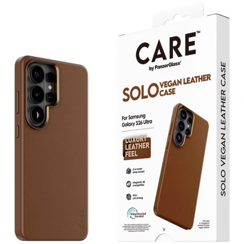 Etui CARE by PanzerGlass Solo Qi na Samsung Galaxy S26 Ultra - brązowe