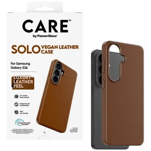 Etui CARE by PanzerGlass Solo na Samsung Galaxy S26 - brązowe