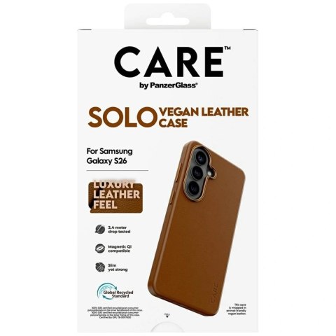 Etui CARE by PanzerGlass Solo na Samsung Galaxy S26 - brązowe