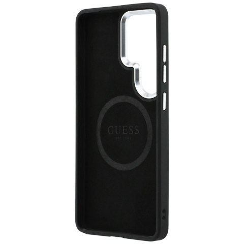 Etui Guess Embossed Ring Triangle Logo MagSafe na Samsung Galaxy S26 Ultra - czarne