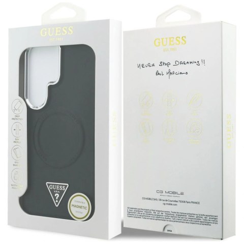 Etui Guess Embossed Ring Triangle Logo MagSafe na Samsung Galaxy S26 Ultra - czarne