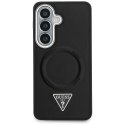 Etui Guess Embossed Ring Triangle Logo MagSafe na Samsung Galaxy S26 - czarne