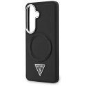 Etui Guess Embossed Ring Triangle Logo MagSafe na Samsung Galaxy S26 - czarne