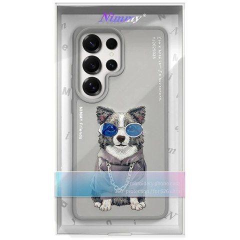 Etui Nimmy Glasses Cool Dog na Samsung Galaxy S26 Ultra - szare