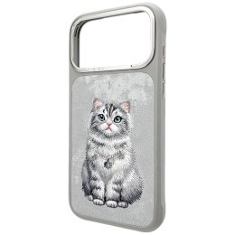 Etui Nimmy Lucky Fashion Cat MagSafe na iPhone 17 Pro - szare