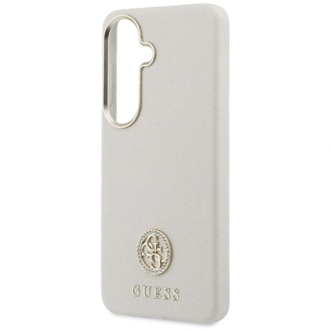 Etui Guess Rhinestone Round Logo MagSafe na Samsung Galaxy S26+ - beżowe