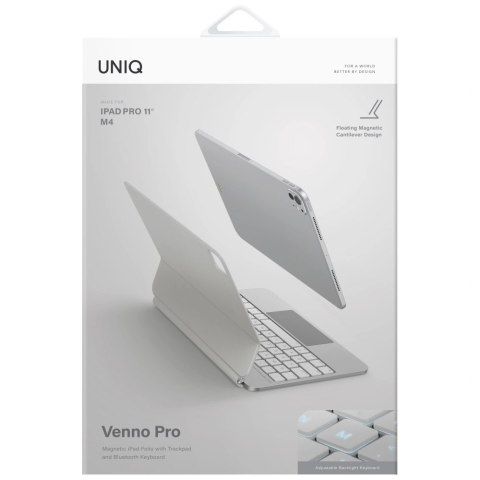 Etui UNIQ Venno Pro Magnetic Smart z klawiaturą na iPad Pro 11" (2024/2025) - białe