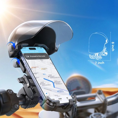 Uchwyt rowerowy Joyroom JR-ZS526 z osłoną przeciwsłoneczną automatyczny - czarny