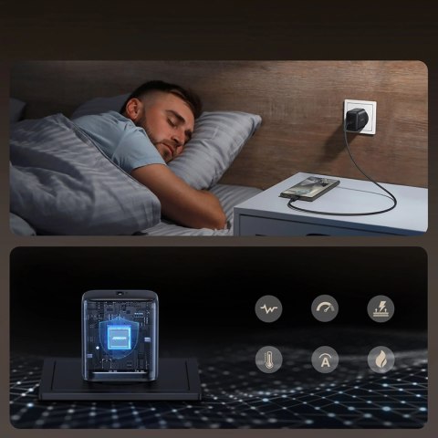 Ładowarka sieciowa Joyroom JR-TCG13 45W GaN do Samsung Ultra - czarna