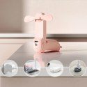Mini wentylator Jisulife Handheld Fan Life8 Plus przenośny wiatraczek USB z funkcją powerbanka 4500mAh i latarką - różowy