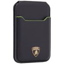 Portfel magentyczny Lamborghini D1 Genuine Leather MagSafe na telefon - czarno-zielony