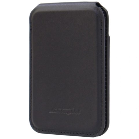 Portfel magentyczny Lamborghini D1 Genuine Leather MagSafe na telefon - czarno-zielony