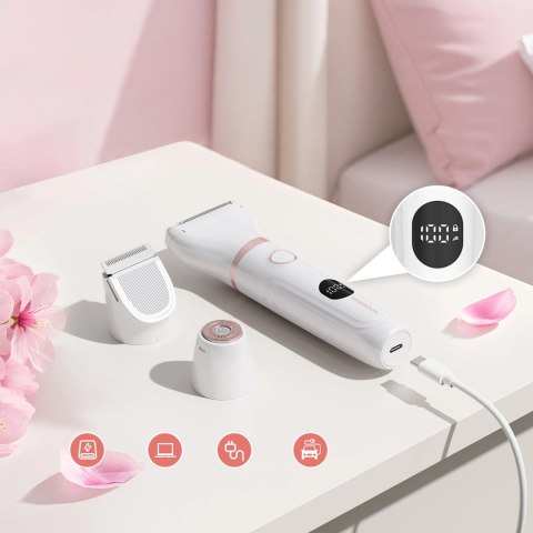 Trymer damski MAXGROOM M-105 3w1 do ciała i twarzy - biały