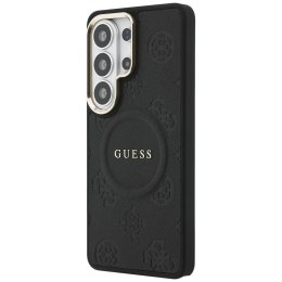 Etui Guess Saffiano Peony Embossed Ring MagSafe na Samsung Galaxy S26 Ultra - czarne