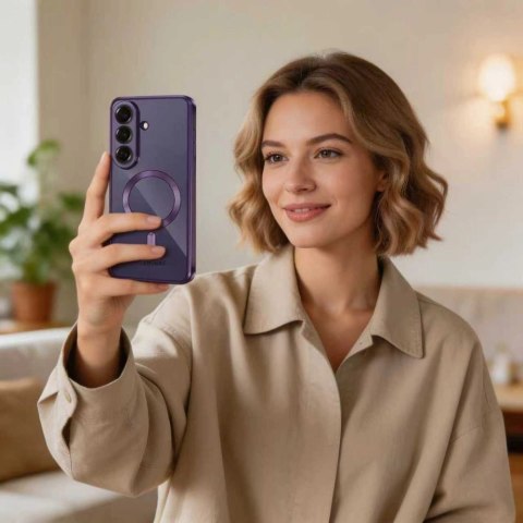 Etui Tech-Protect MagFlex MagSafe na Samsung Galaxy S26 - przezroczysto-fioletowe