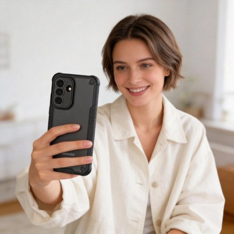 Etui Tech-Protect Rugged Shield na Samsung Galaxy A57 5G - półprzezroczysto-czarne