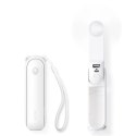 Mini wentylator Jisulife Handheld Fan Life8 przenośny wiatraczek USB z funkcją powerbanka 2000mAh i latarką - biały