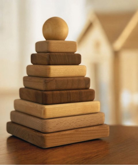 Drewniana Piramida Kwadratowa - Naturalna