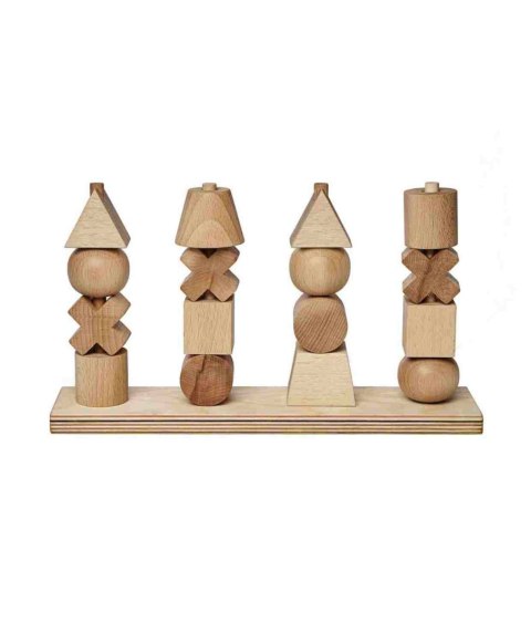 Drewniana Układanka Płotek XL - Naturalna