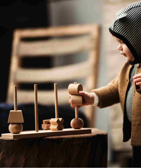 Drewniana Układanka Płotek XL - Naturalna