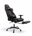 Ergonomiczny Obrotowy Fotel Gamingowy Czarny Z Podnóżkiem Fotel Biurowy