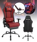 Ergonomiczny Obrotowy Fotel Gamingowy Czerwony Z Podnóżkiem Fotel Biurowy