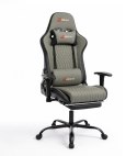 Ergonomiczny Obrotowy Fotel Gamingowy Szary Z Podnóżkiem Fotel Biurowy