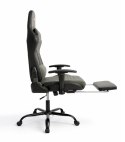 Ergonomiczny Obrotowy Fotel Gamingowy Szary Z Podnóżkiem Fotel Biurowy