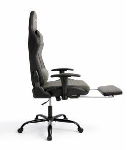 Ergonomiczny Obrotowy Fotel Gamingowy Szary Z Podnóżkiem Fotel Biurowy