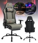 Ergonomiczny Obrotowy Fotel Gamingowy Szary Z Podnóżkiem Fotel Biurowy