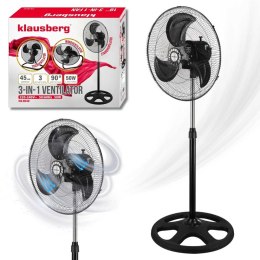 WENTYLATOR WIATRAK PODŁOGOWY BIURKOWY ŚCIENNY 3w1 KLAUSBERG KB-9042