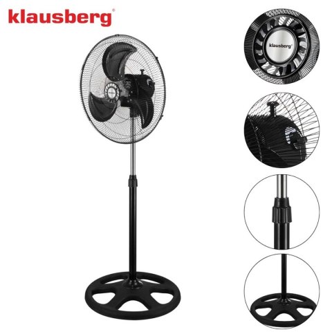 WENTYLATOR WIATRAK PODŁOGOWY BIURKOWY ŚCIENNY 3w1 KLAUSBERG KB-9042