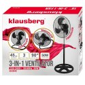 WENTYLATOR WIATRAK PODŁOGOWY BIURKOWY ŚCIENNY 3w1 KLAUSBERG KB-9042