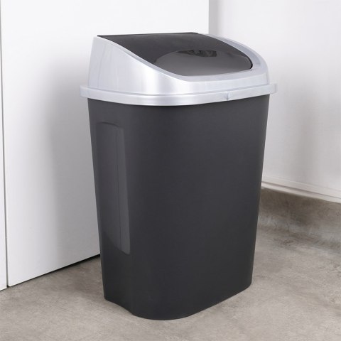Kosz na śmieci odpady śmietnik pojemnik plastikowy czarny 25L VILDE 779072