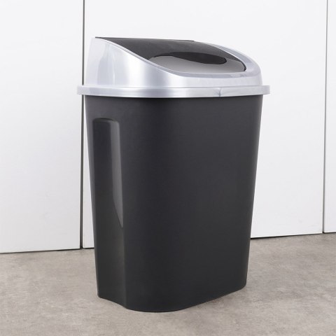Kosz na śmieci odpady śmietnik pojemnik plastikowy czarny 25L VILDE 779072
