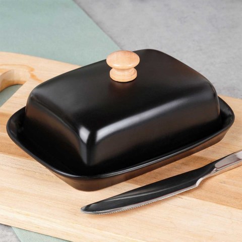 MASELNICZKA MASELNICA CERAMICZNA CZARNA 139677