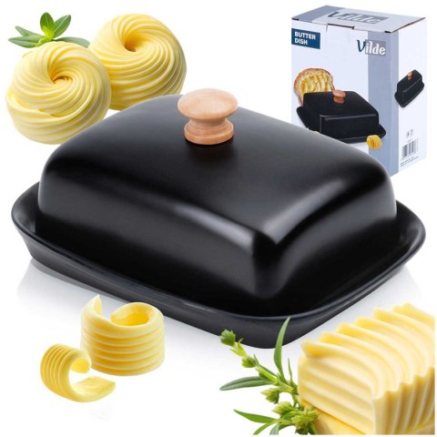 MASELNICZKA MASELNICA CERAMICZNA CZARNA 139677