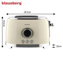 TOSTER OPIEKACZ NA 2 KROMKI WYŚWIETLACZ LED KLAUSBERG KB-9026 RETRO