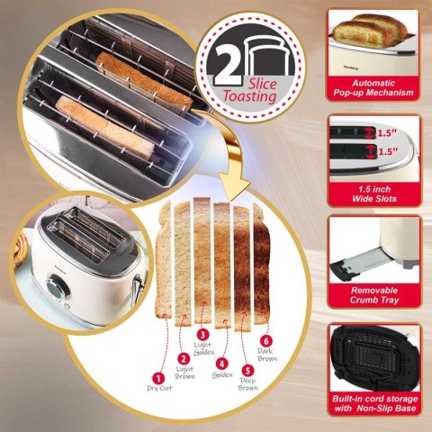 TOSTER OPIEKACZ NA 2 KROMKI WYŚWIETLACZ LED KLAUSBERG KB-9026 RETRO